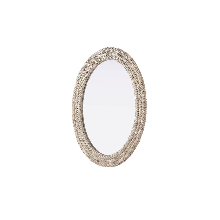 Oval Cornhusk Mirror 27X36 In Linen White