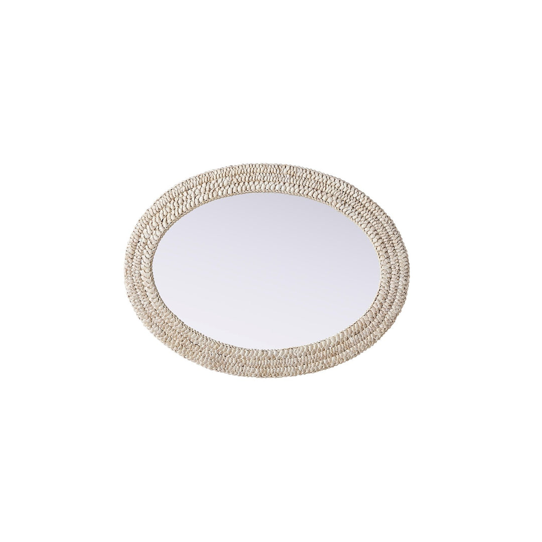 Oval Cornhusk Mirror 27X36 In Linen White