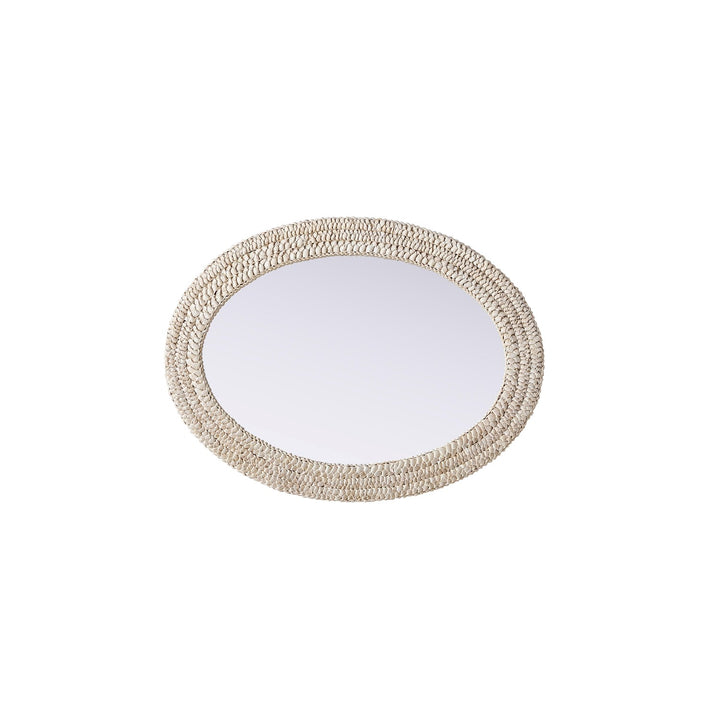 Oval Cornhusk Mirror 27X36 In Linen White