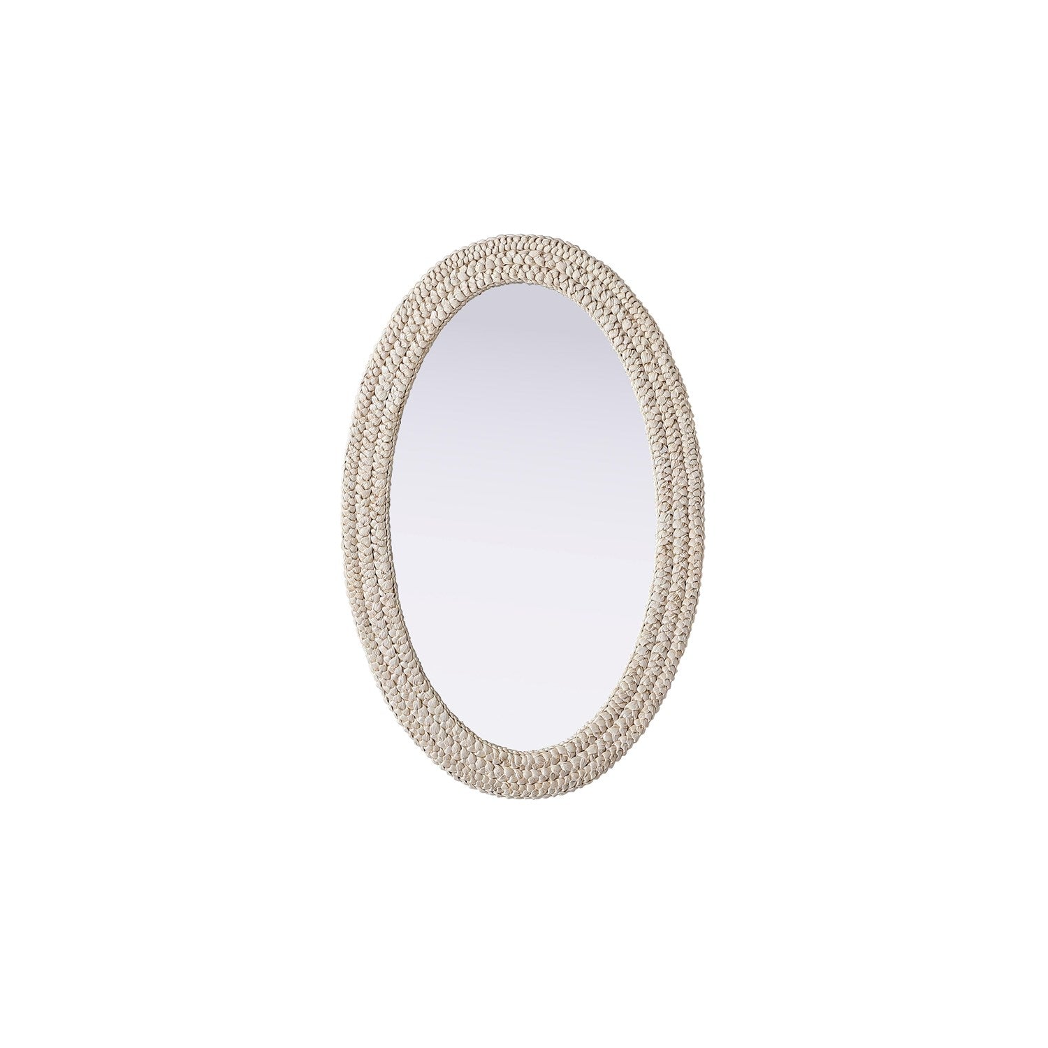 Oval Cornhusk Mirror 27X42 In Linen White by Elegant Decor