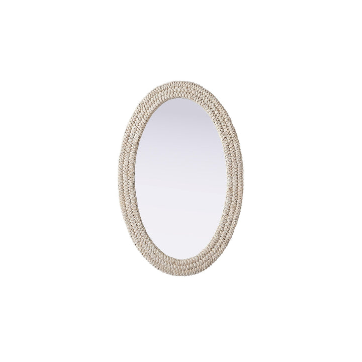 Oval Cornhusk Mirror 27X42 In Linen White by Elegant Decor