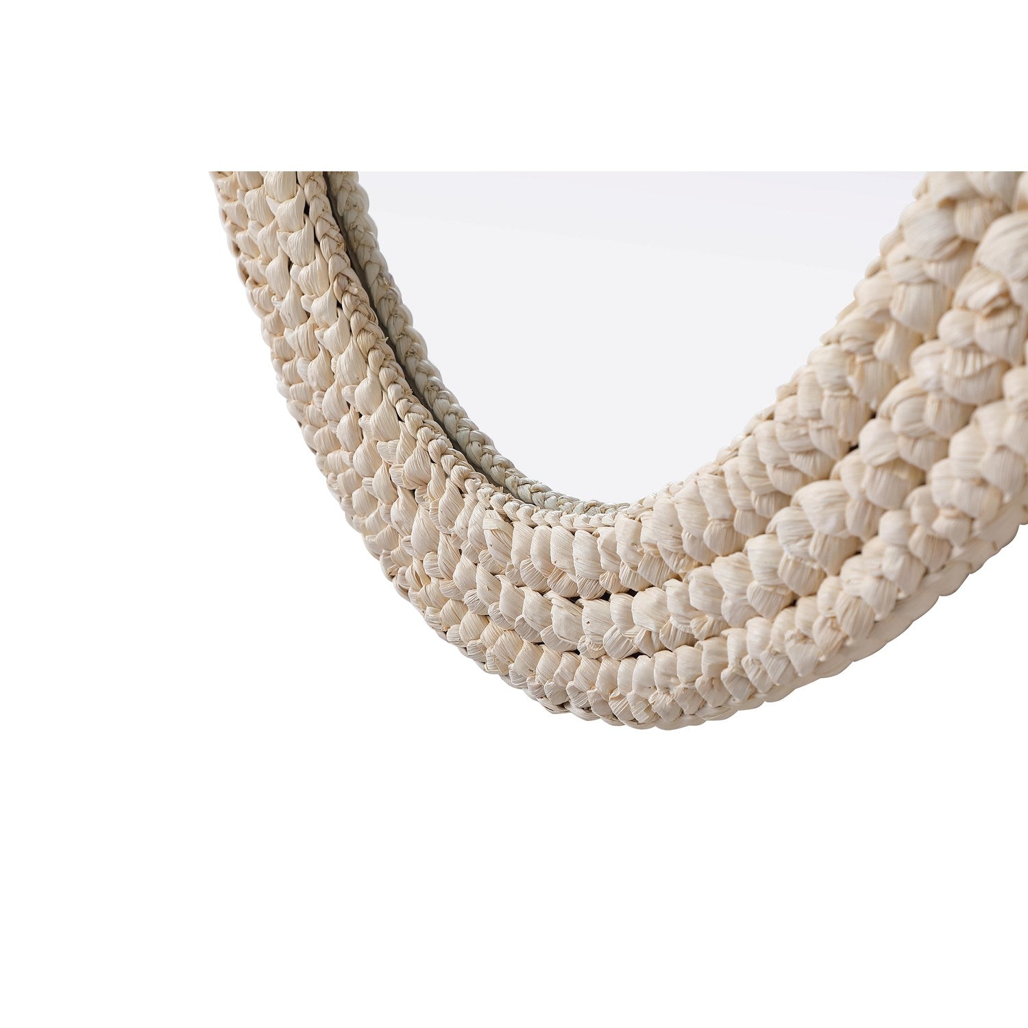 Oval Cornhusk Mirror 27X42 In Linen White