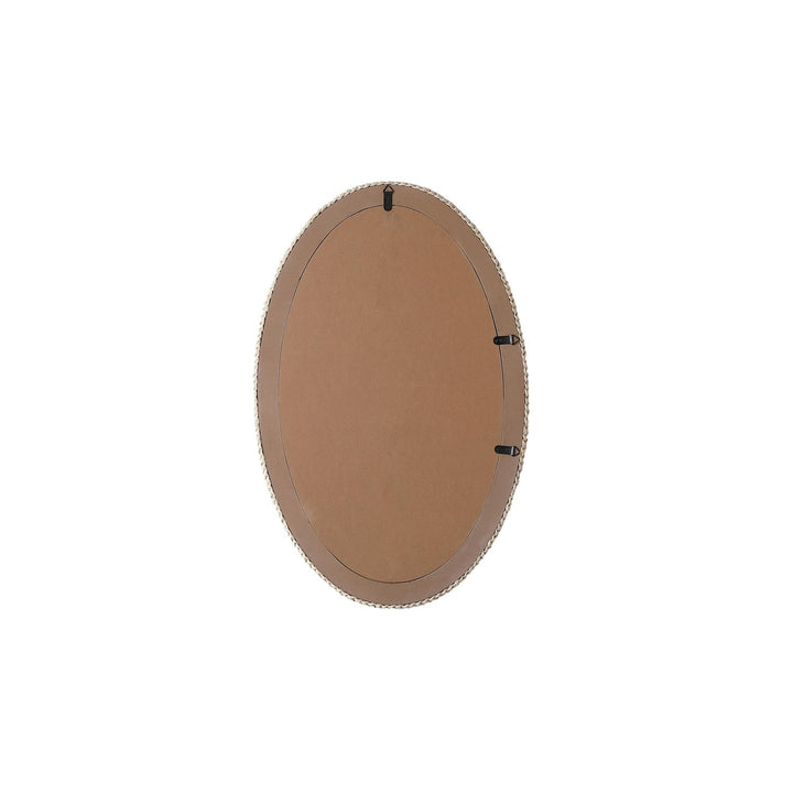 Oval Cornhusk Mirror 27X42 In Linen White