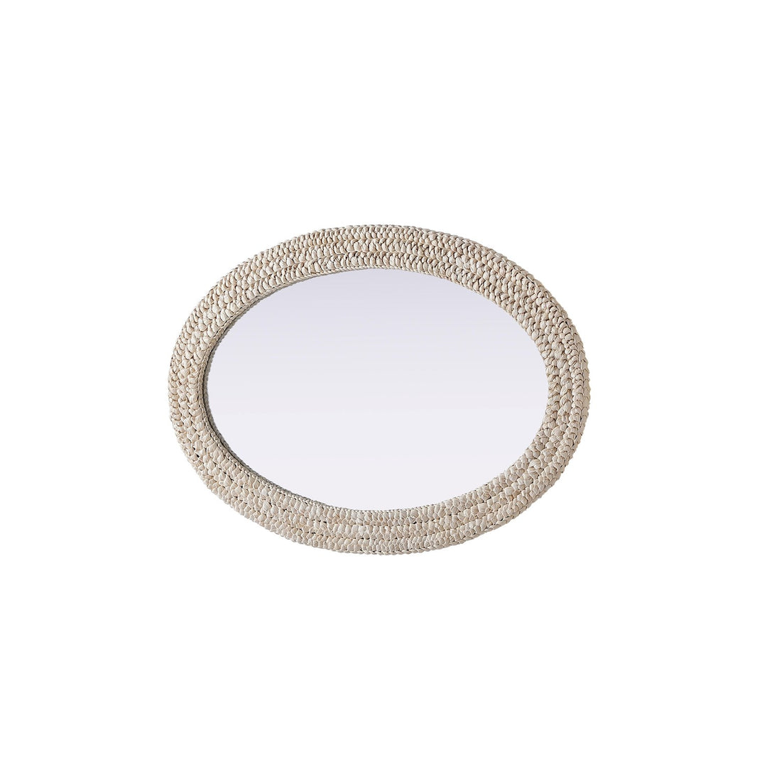 Oval Cornhusk Mirror 27X42 In Linen White