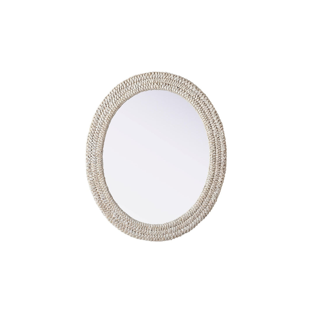 Oval Cornhusk Mirror 30X36 In Linen White by Elegant Decor