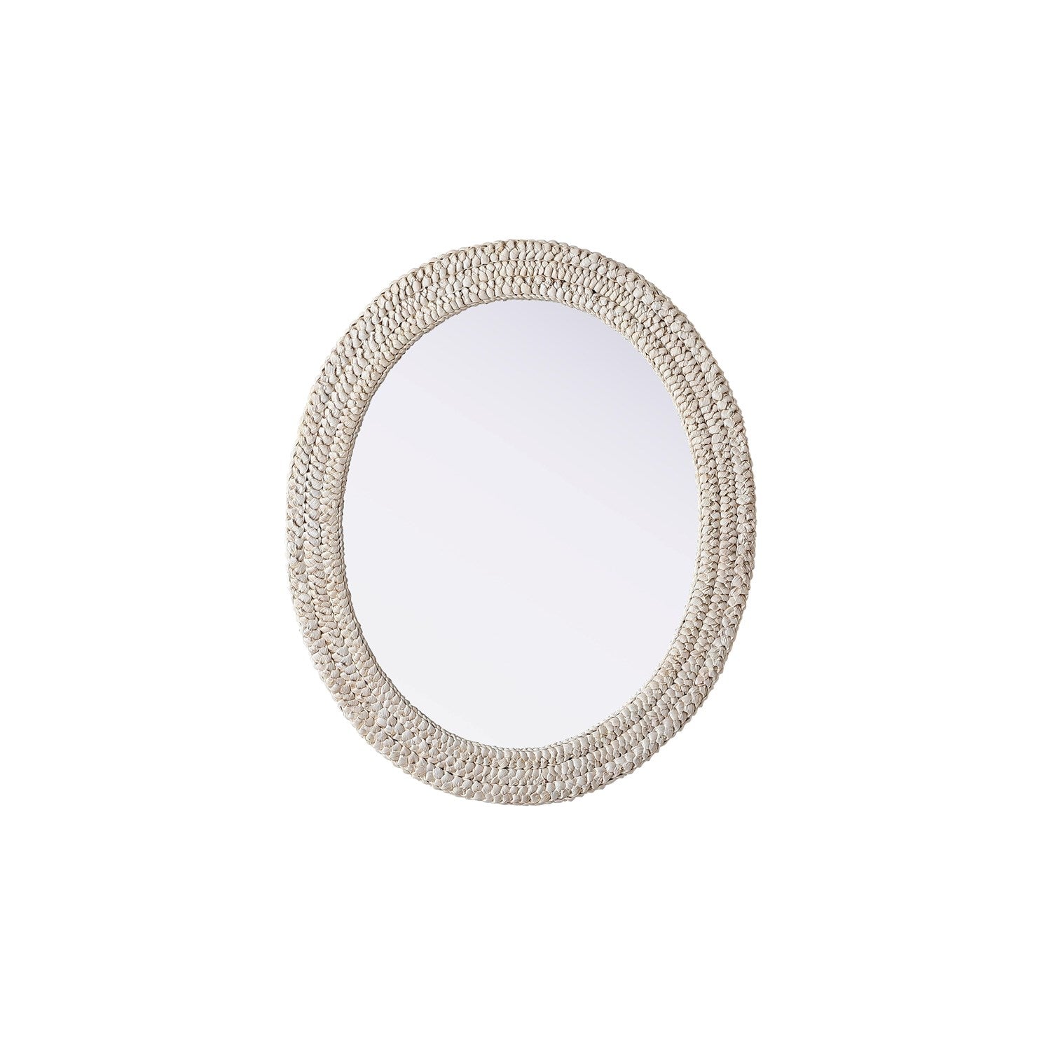 Oval Cornhusk Mirror 30X36 In Linen White by Elegant Decor