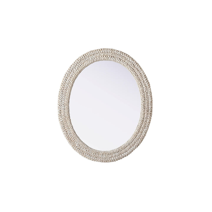 Oval Cornhusk Mirror 30X36 In Linen White by Elegant Decor