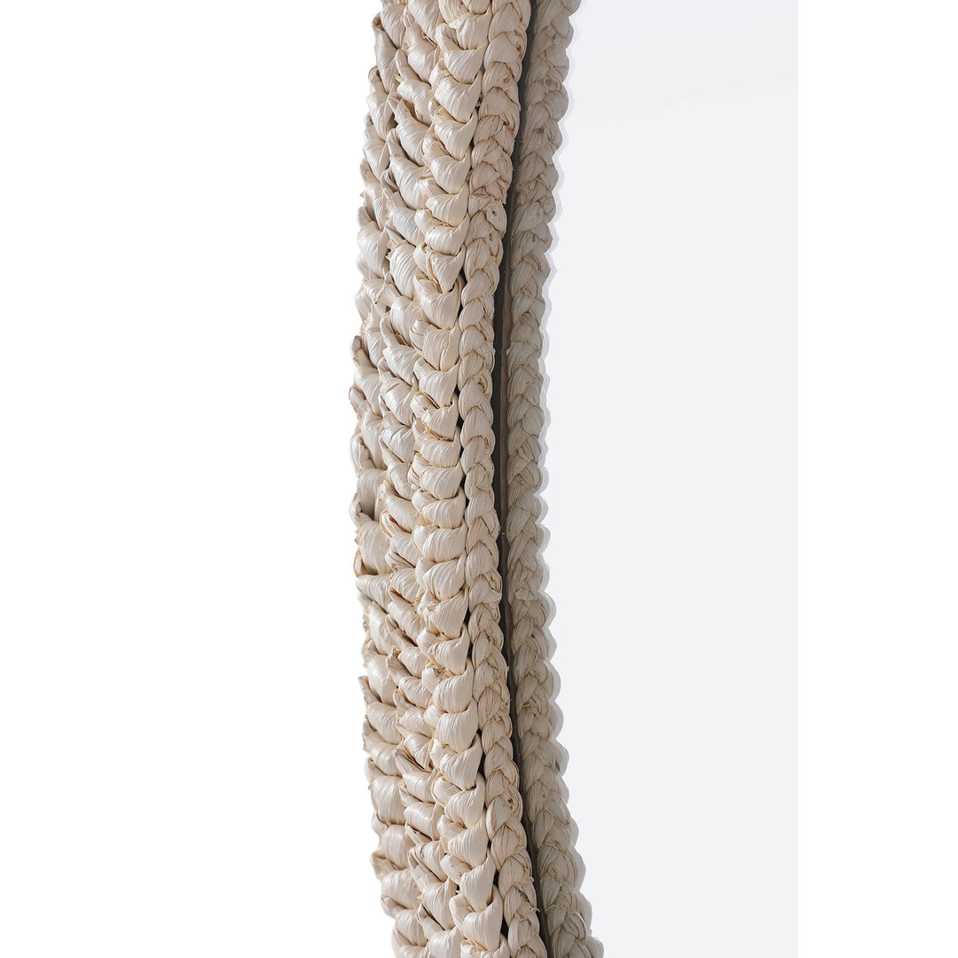 Oval Cornhusk Mirror 30X36 In Linen White