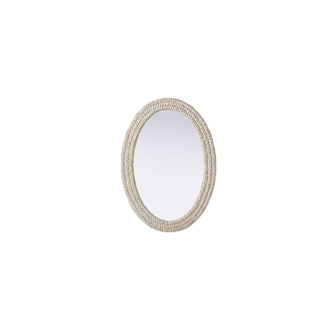 Oval Cornhusk Mirror 30X42 In Linen White by Elegant Decor