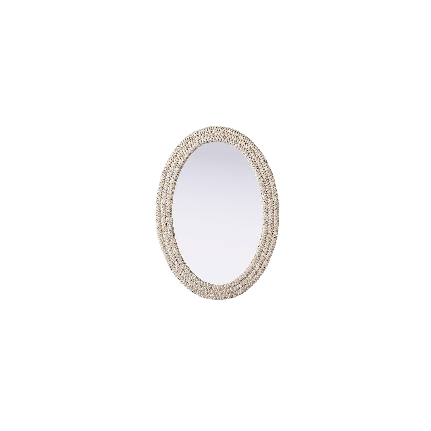 Oval Cornhusk Mirror 30X42 In Linen White by Elegant Decor