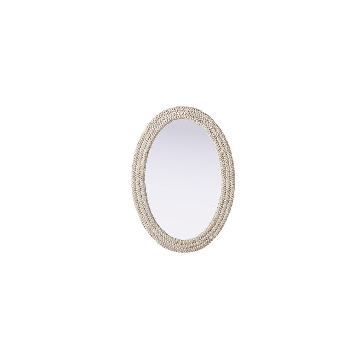 Oval Cornhusk Mirror 30X42 In Linen White by Elegant Decor