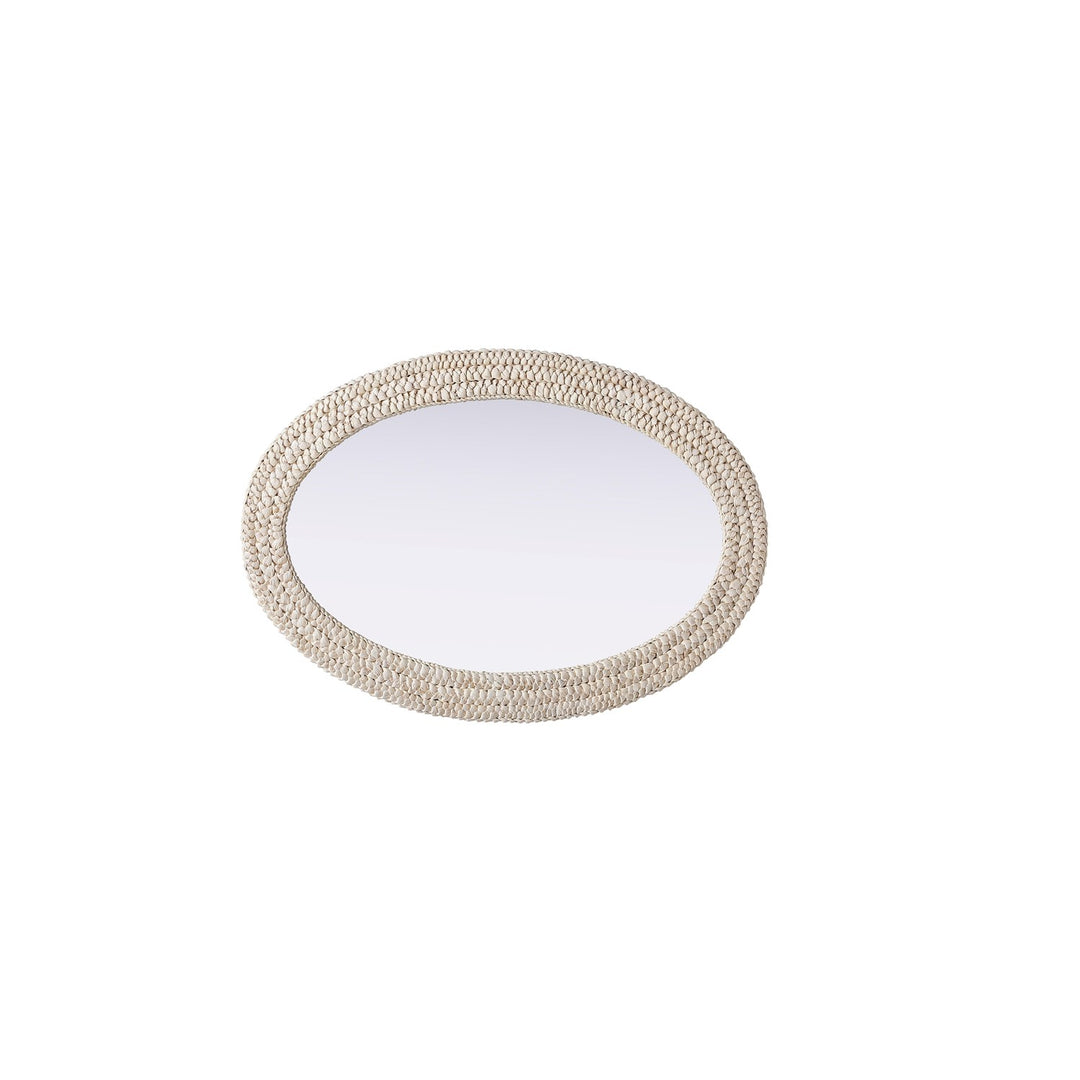 Oval Cornhusk Mirror 30X42 In Linen White