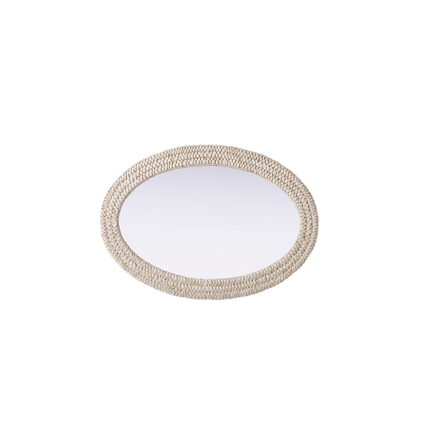 Oval Cornhusk Mirror 30X42 In Linen White