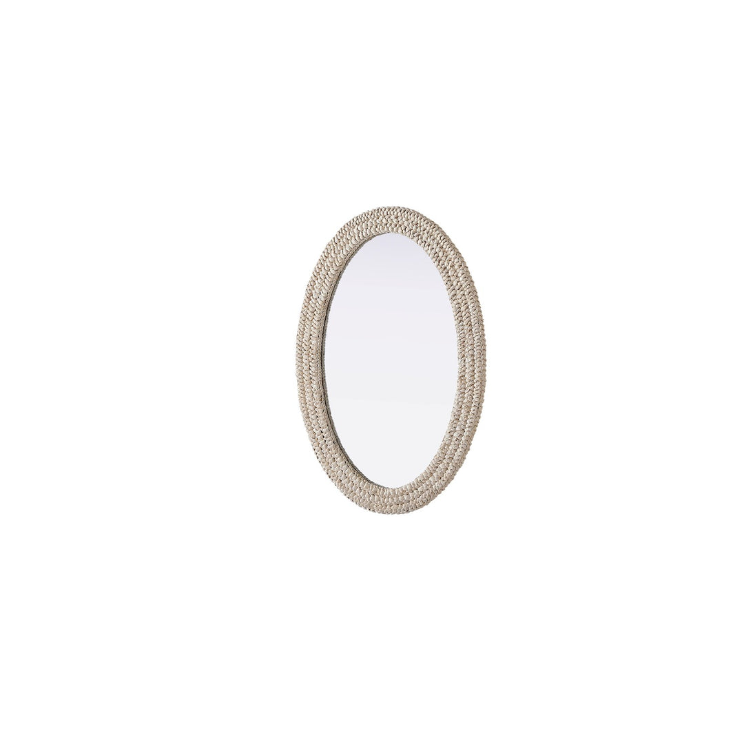 Oval Cornhusk Mirror 30X42 In Linen White