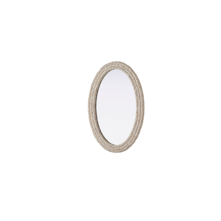 Oval Cornhusk Mirror 30X42 In Linen White