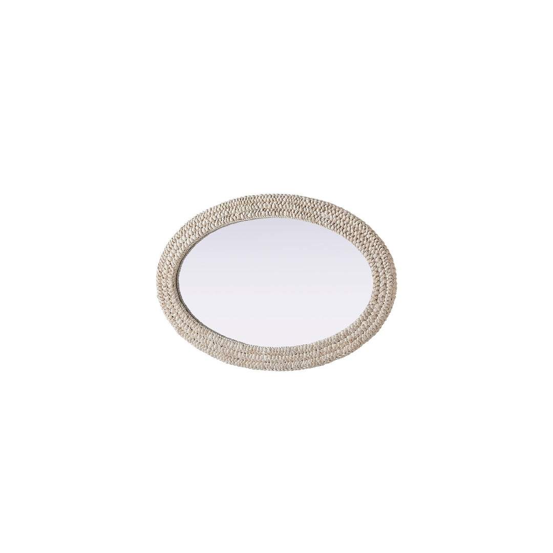 Oval Cornhusk Mirror 30X42 In Linen White
