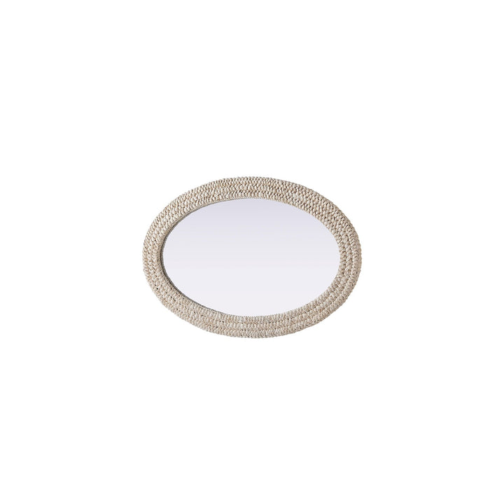Oval Cornhusk Mirror 30X42 In Linen White