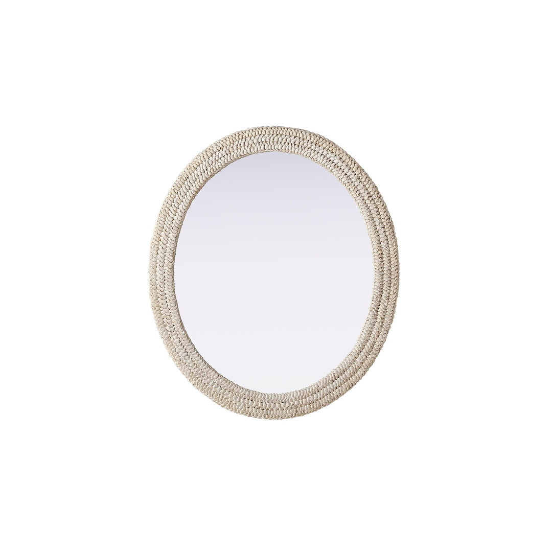 Oval Cornhusk Mirror 36X42 In Linen White by Elegant Decor