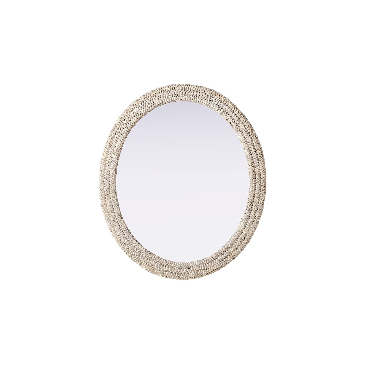 Oval Cornhusk Mirror 36X42 In Linen White by Elegant Decor