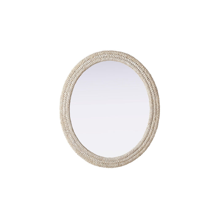 Oval Cornhusk Mirror 36X42 In Linen White by Elegant Decor