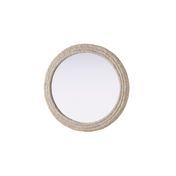 Oval Cornhusk Mirror 36X42 In Linen White