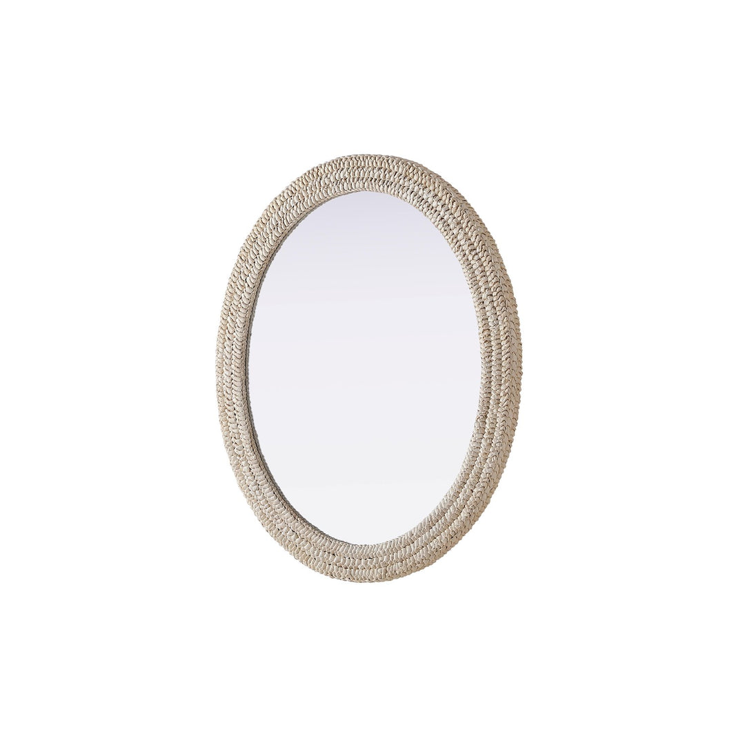 Oval Cornhusk Mirror 36X42 In Linen White