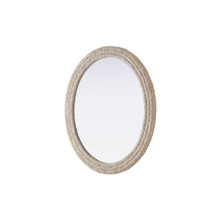 Oval Cornhusk Mirror 36X42 In Linen White
