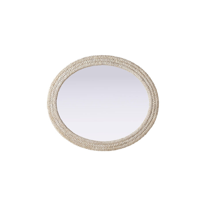 Oval Cornhusk Mirror 36X42 In Linen White