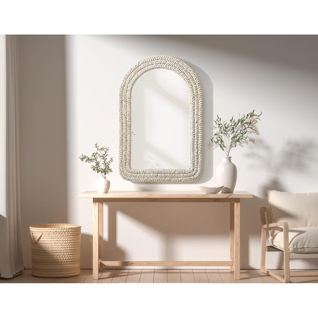 Arch Cornhusk Mirror 24X36 In Linen White