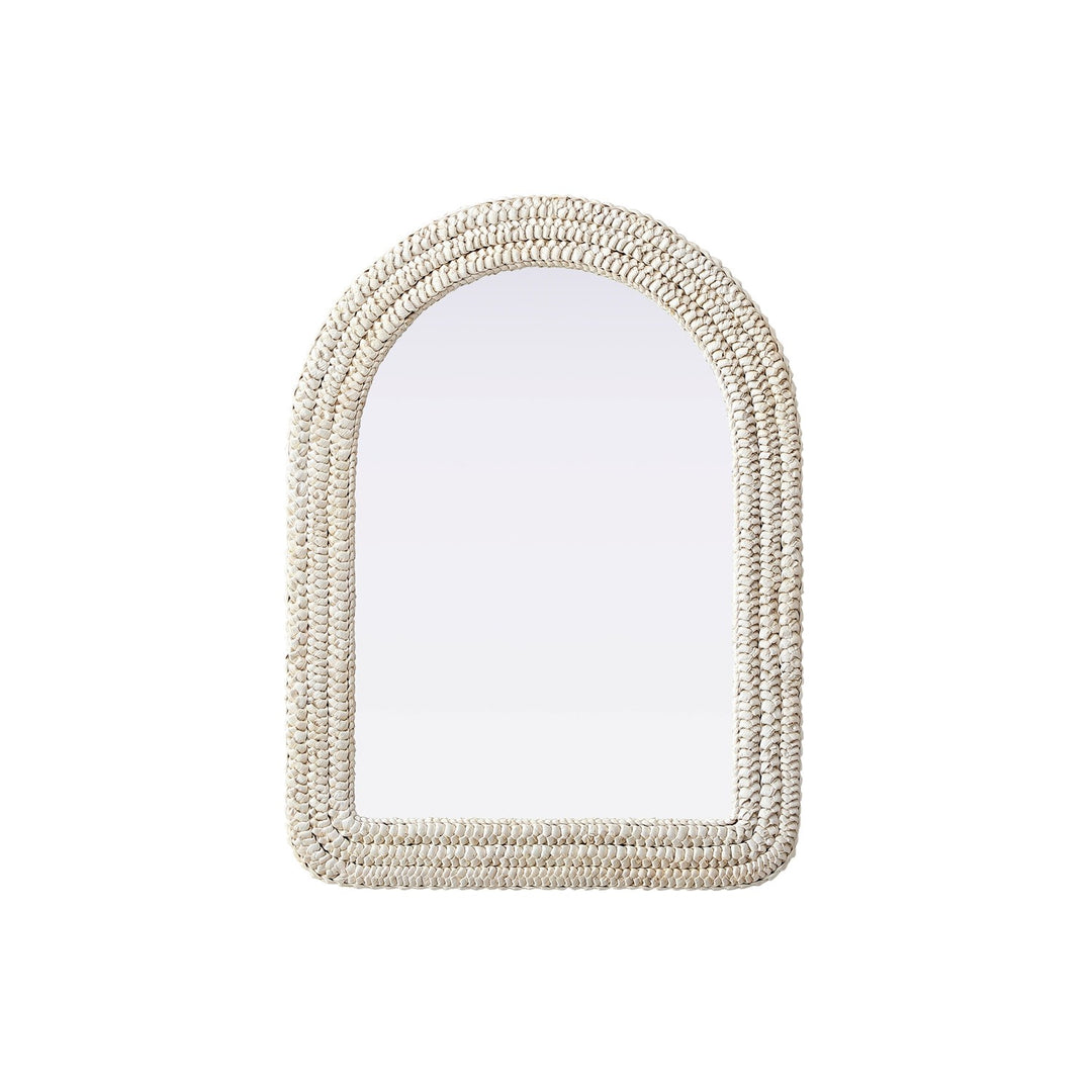 Arch Cornhusk Mirror 27X36 In Linen White by Elegant Decor