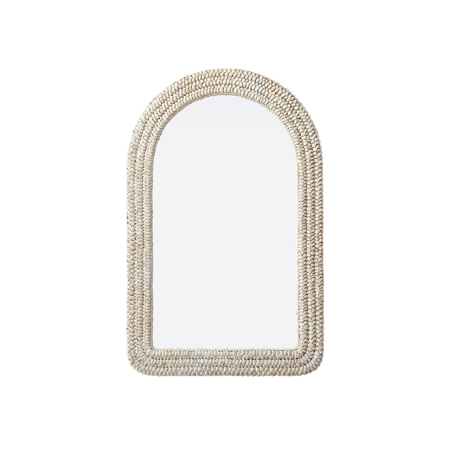 Arch Cornhusk Mirror 27X42 In Linen White by Elegant Decor