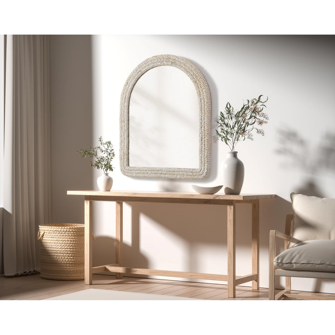 Arch Cornhusk Mirror 36X42 In Linen White