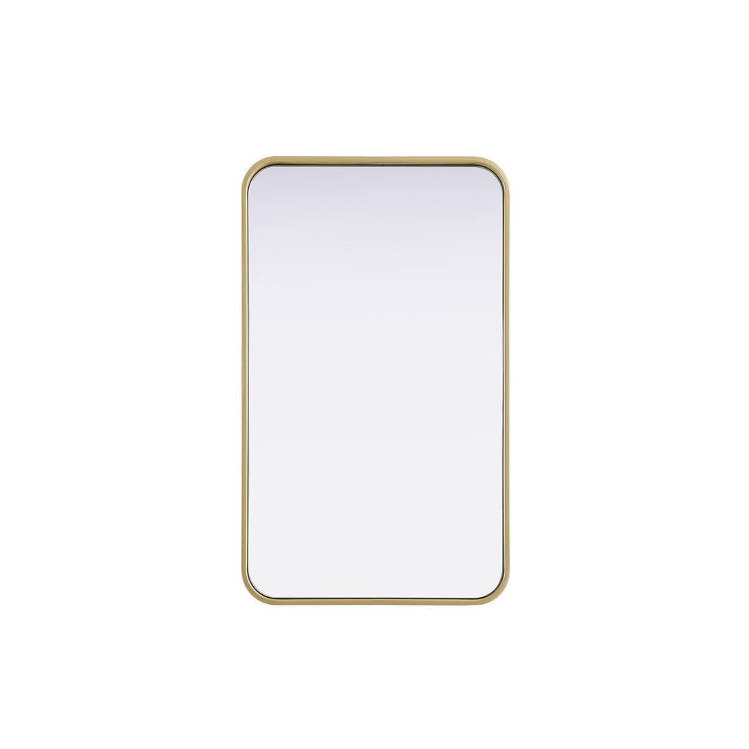 Contour Metal Rectangle Mirror 18X30 In Brass by Elegant Decor