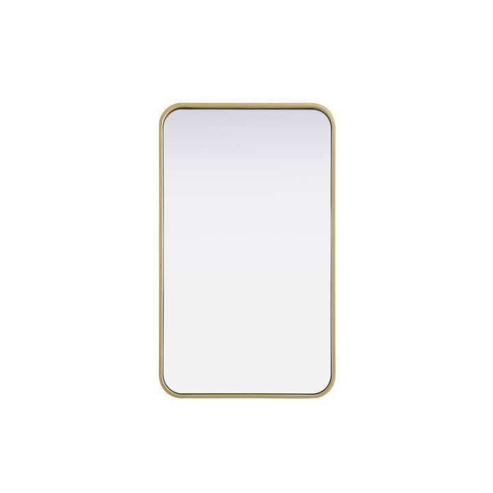 Contour Metal Rectangle Mirror 18X30 In Brass by Elegant Decor