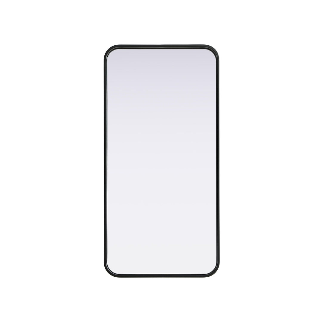 Contour Metal Rectangle Mirror 18X36 In Black by Elegant Decor