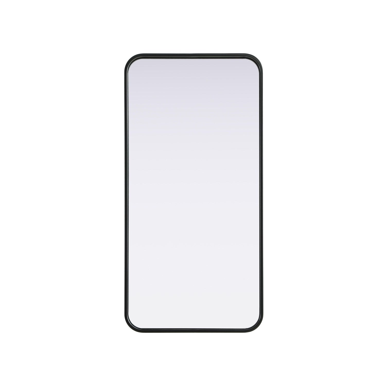 Contour Metal Rectangle Mirror 18X36 In Black by Elegant Decor