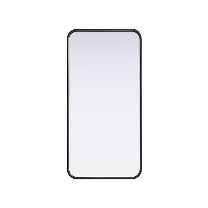 Contour Metal Rectangle Mirror 18X36 In Black by Elegant Decor