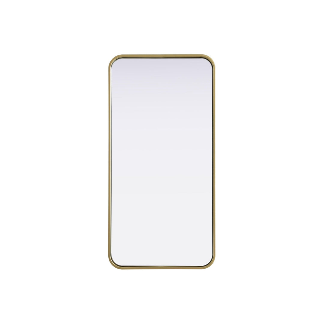 Contour Metal Rectangle Mirror 18X36 In Brass by Elegant Decor