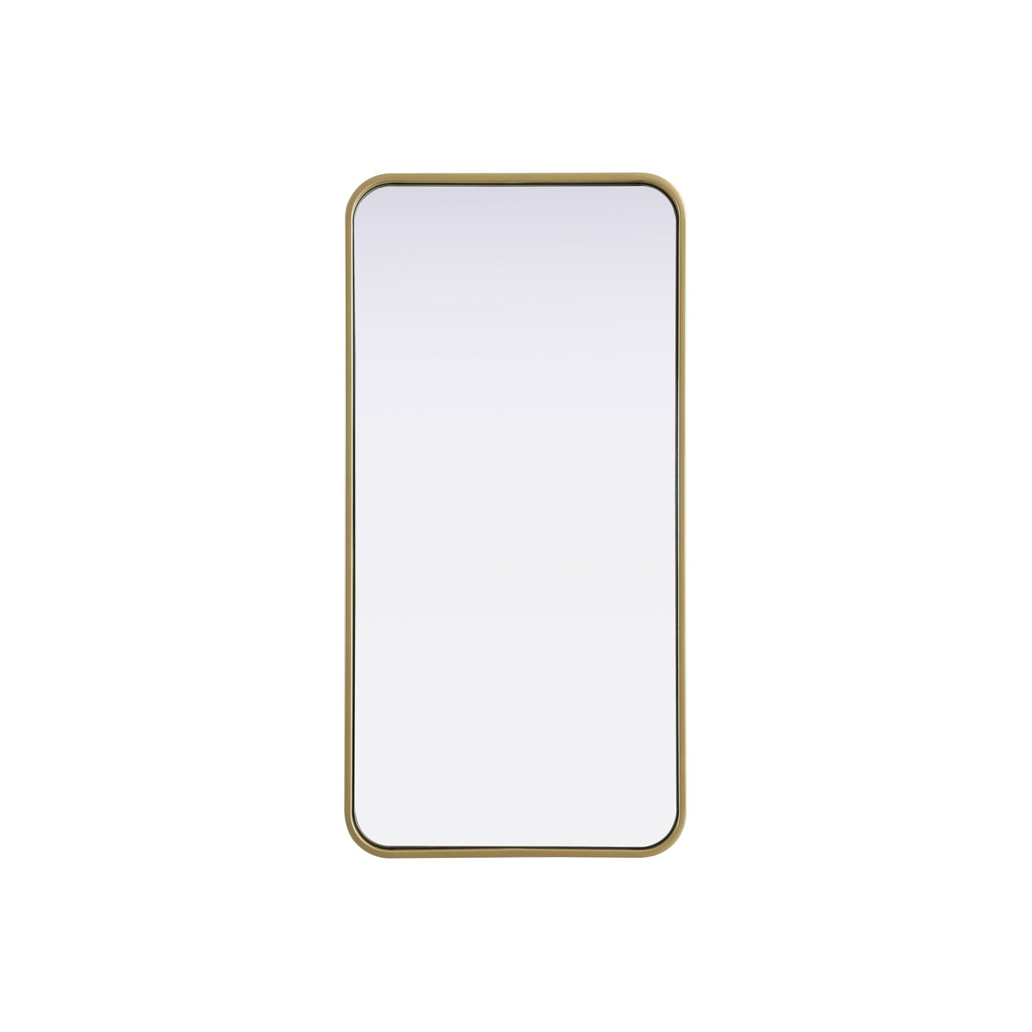 Contour Metal Rectangle Mirror 18X36 In Brass by Elegant Decor