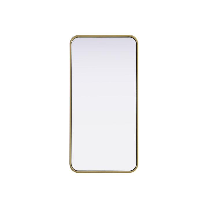 Contour Metal Rectangle Mirror 18X36 In Brass by Elegant Decor