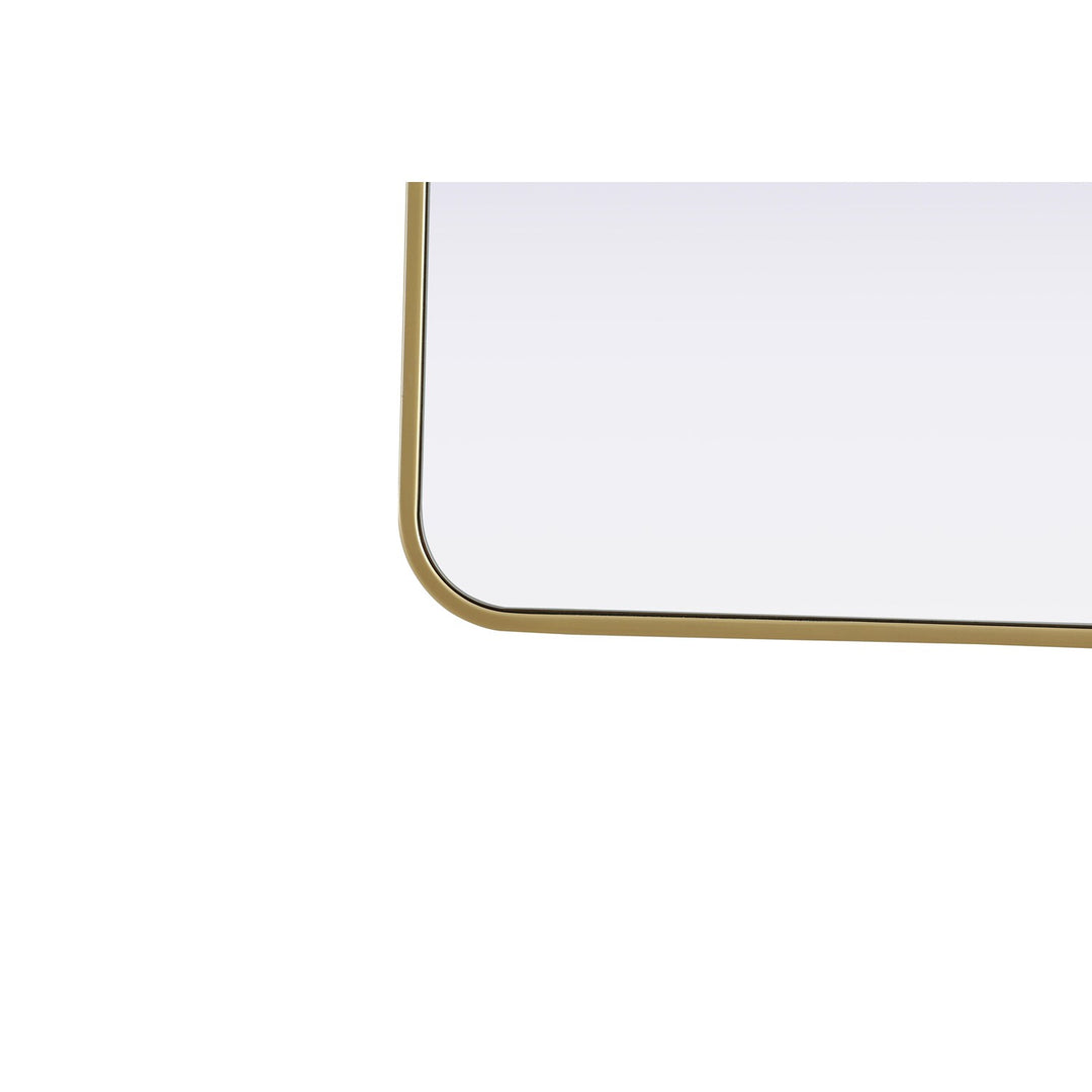 Contour Metal Rectangle Mirror 18X36 In Brass