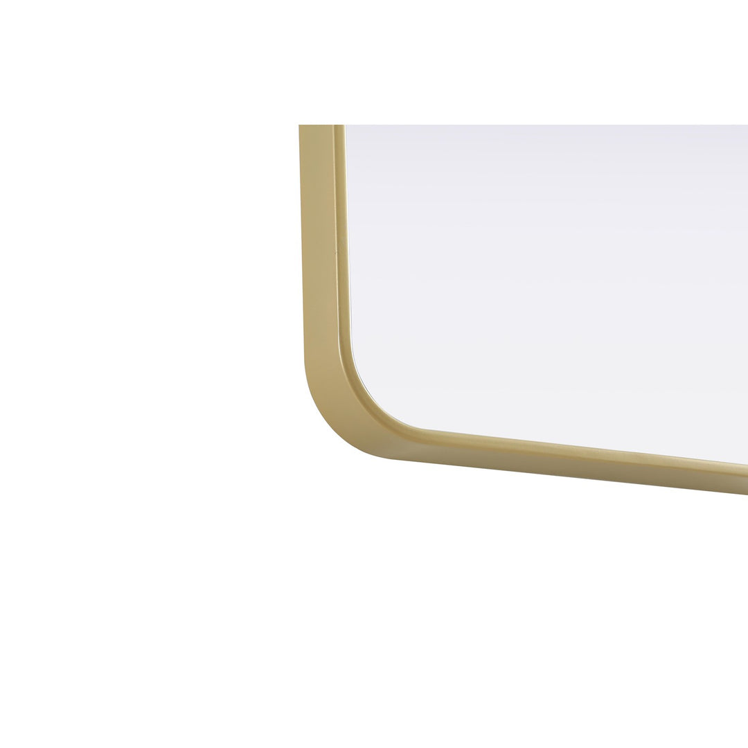 Contour Metal Rectangle Mirror 18X36 In Brass
