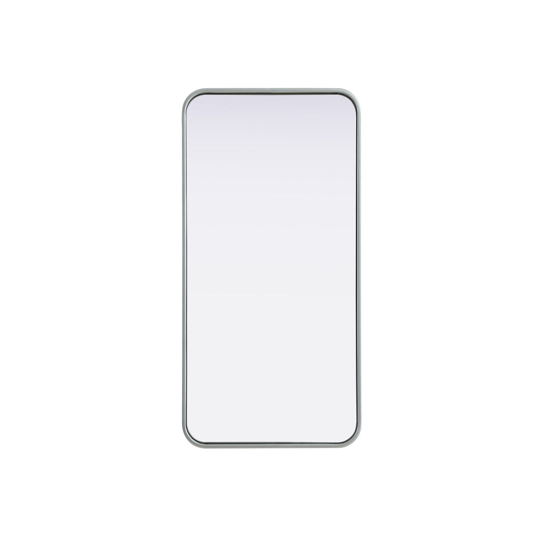 Contour Metal Rectangle Mirror 18X36 In Silver by Elegant Decor