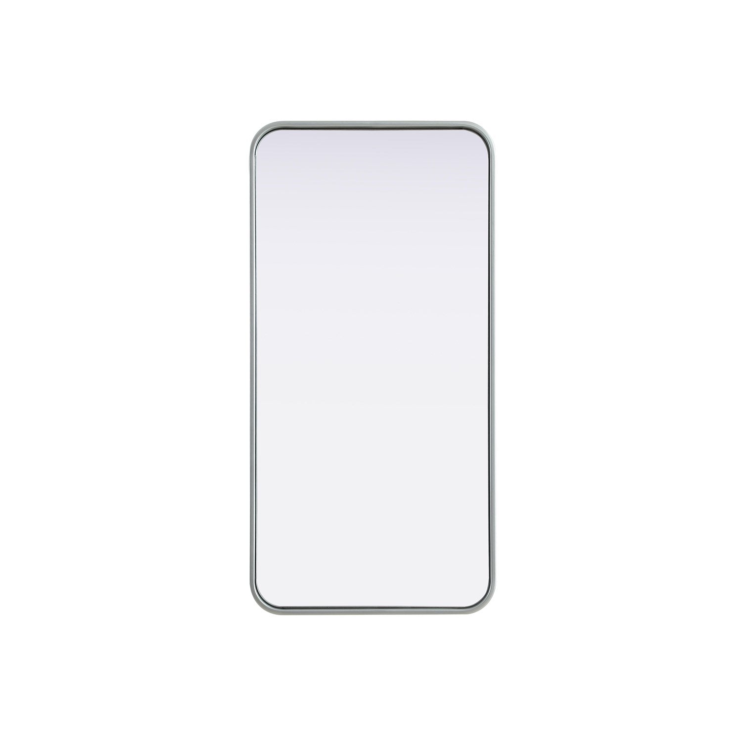 Contour Metal Rectangle Mirror 18X36 In Silver by Elegant Decor