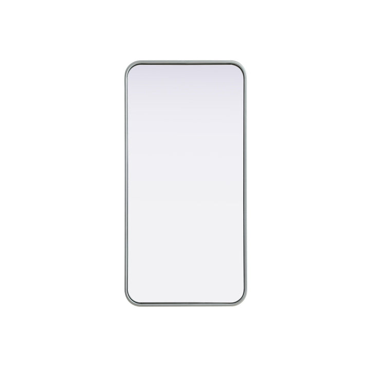 Contour Metal Rectangle Mirror 18X36 In Silver by Elegant Decor