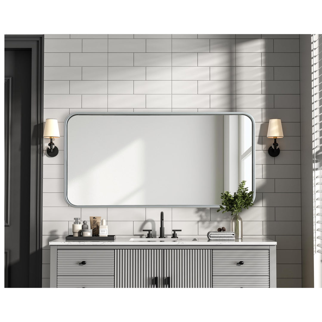 Contour Metal Rectangle Mirror 18X36 In Silver