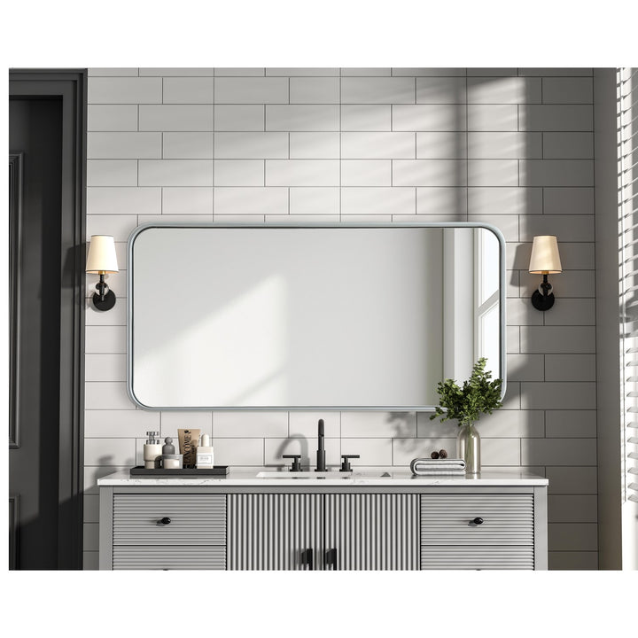 Contour Metal Rectangle Mirror 18X36 In Silver