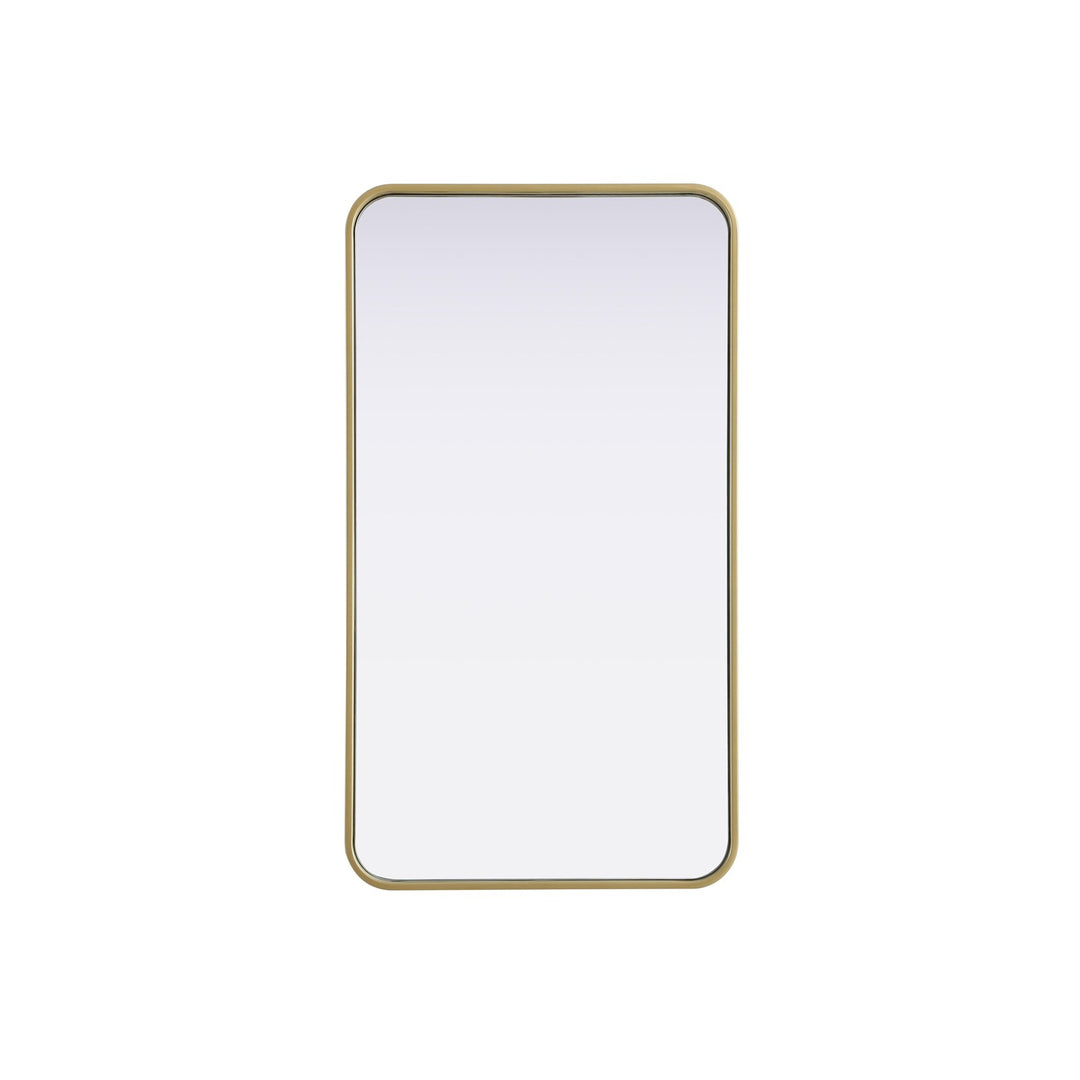 Contour Metal Rectangle Mirror 20X36 In Brass by Elegant Decor