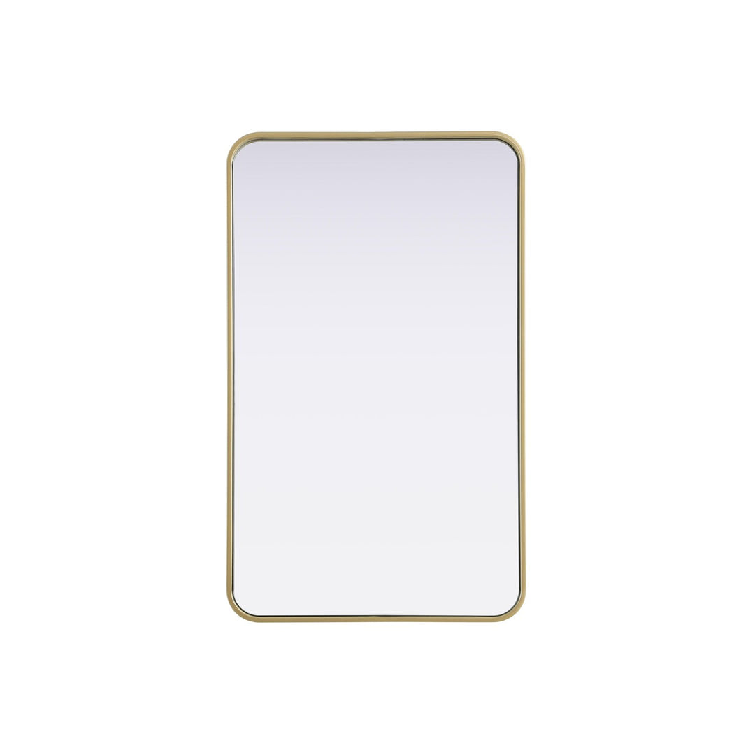 Contour Metal Rectangle Mirror 22X36 In Brass by Elegant Decor