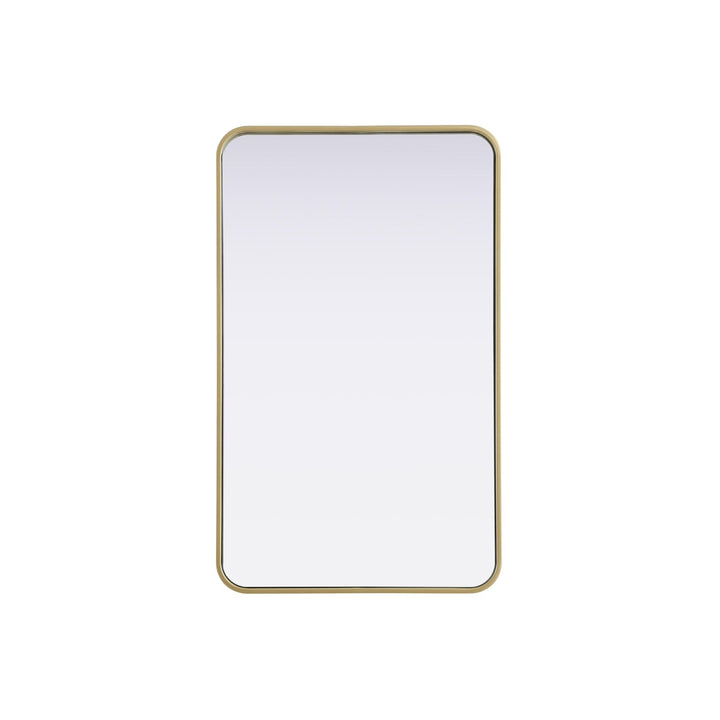 Contour Metal Rectangle Mirror 22X36 In Brass by Elegant Decor